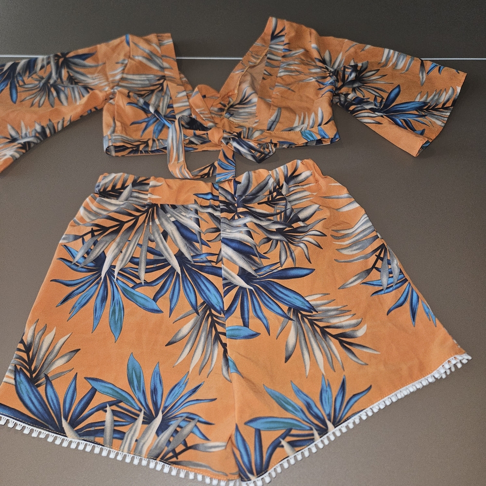 Tropical Orange Two-Piece Set - Picture 2 of 4